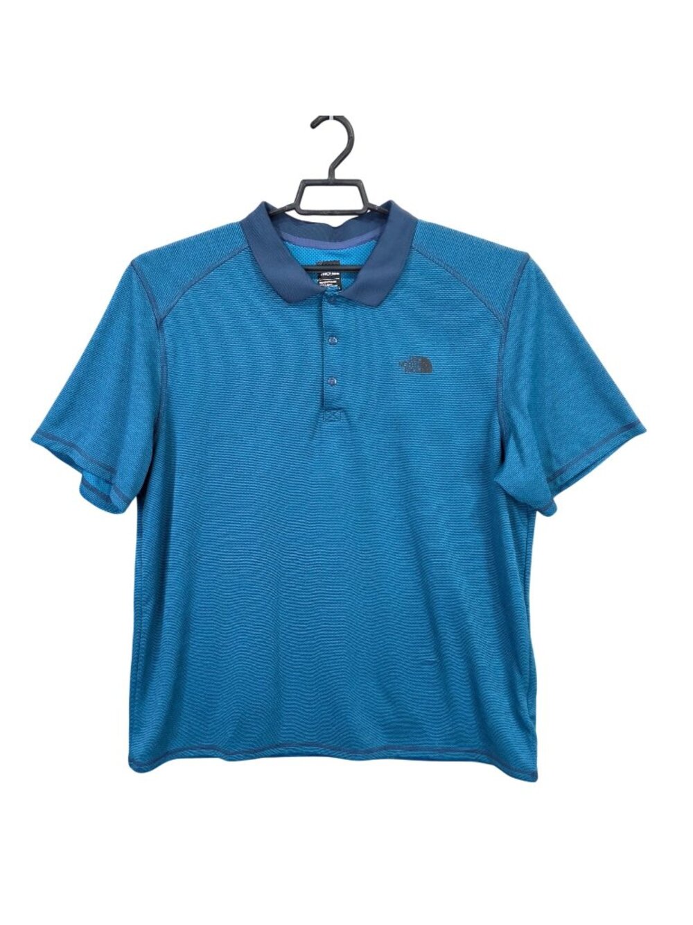 Mens The North Face Blue FlashDry Polo Shirt Short Sleeve Polyester Size XXL